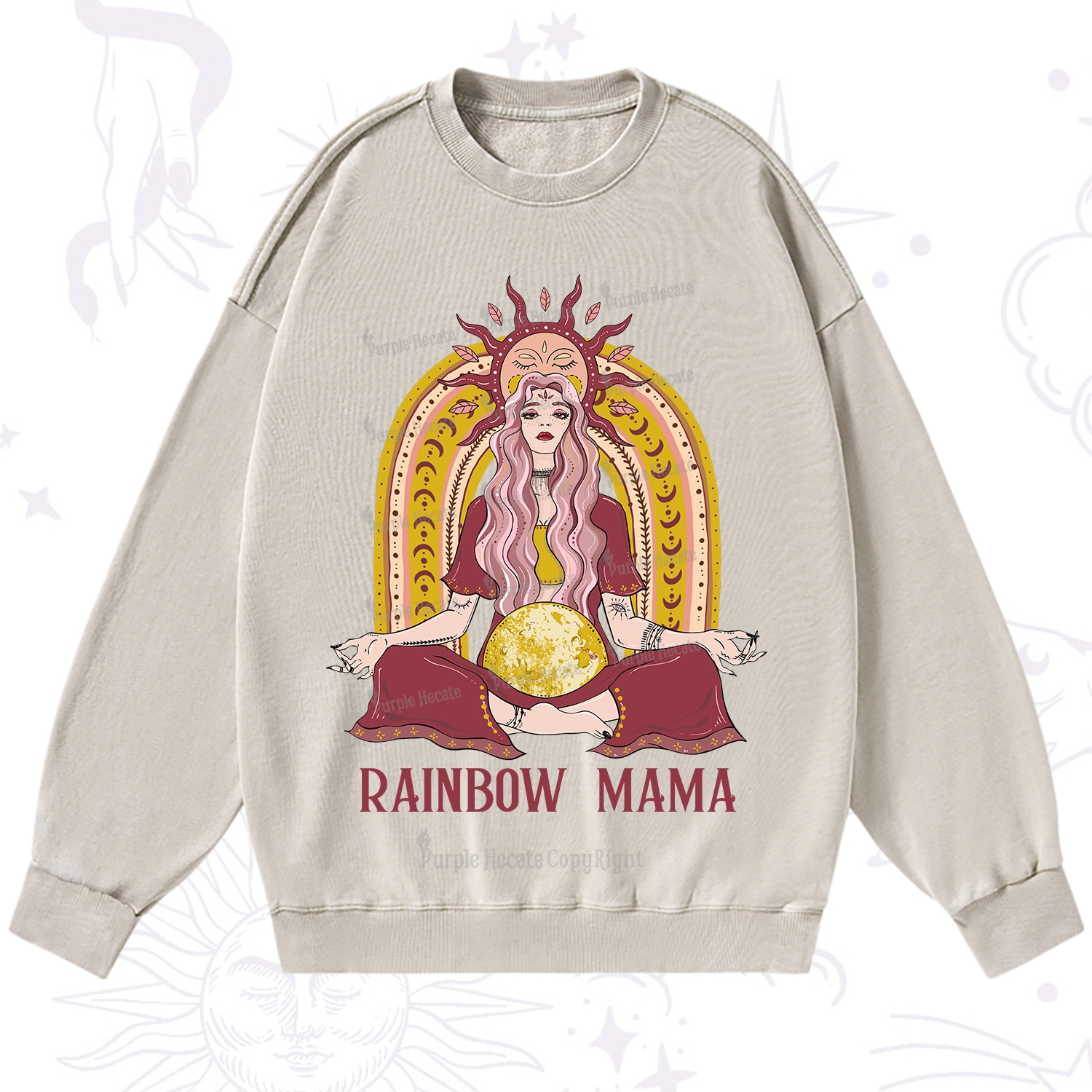 Purplehecate Rainbow Mama Washed Sweatshirt