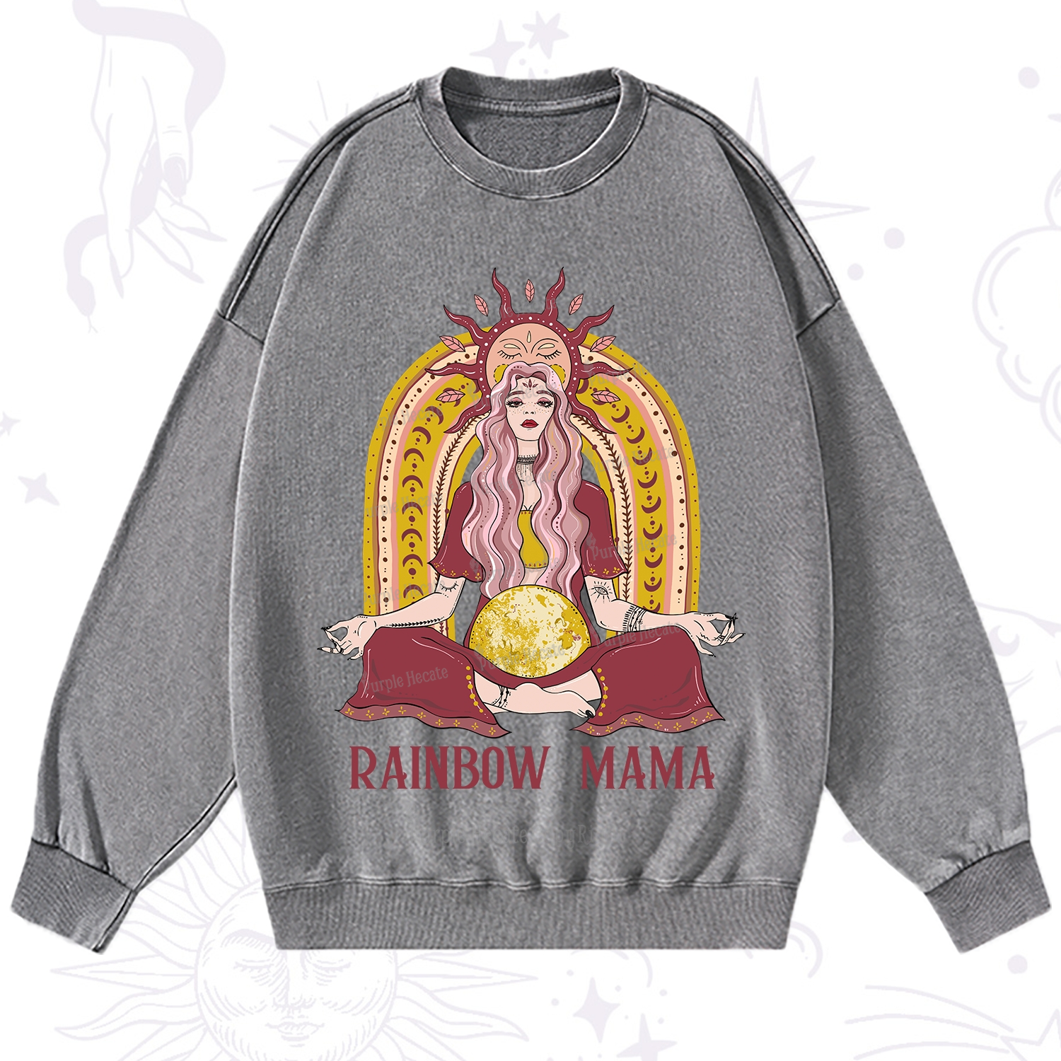 Purplehecate Rainbow Mama Washed Sweatshirt