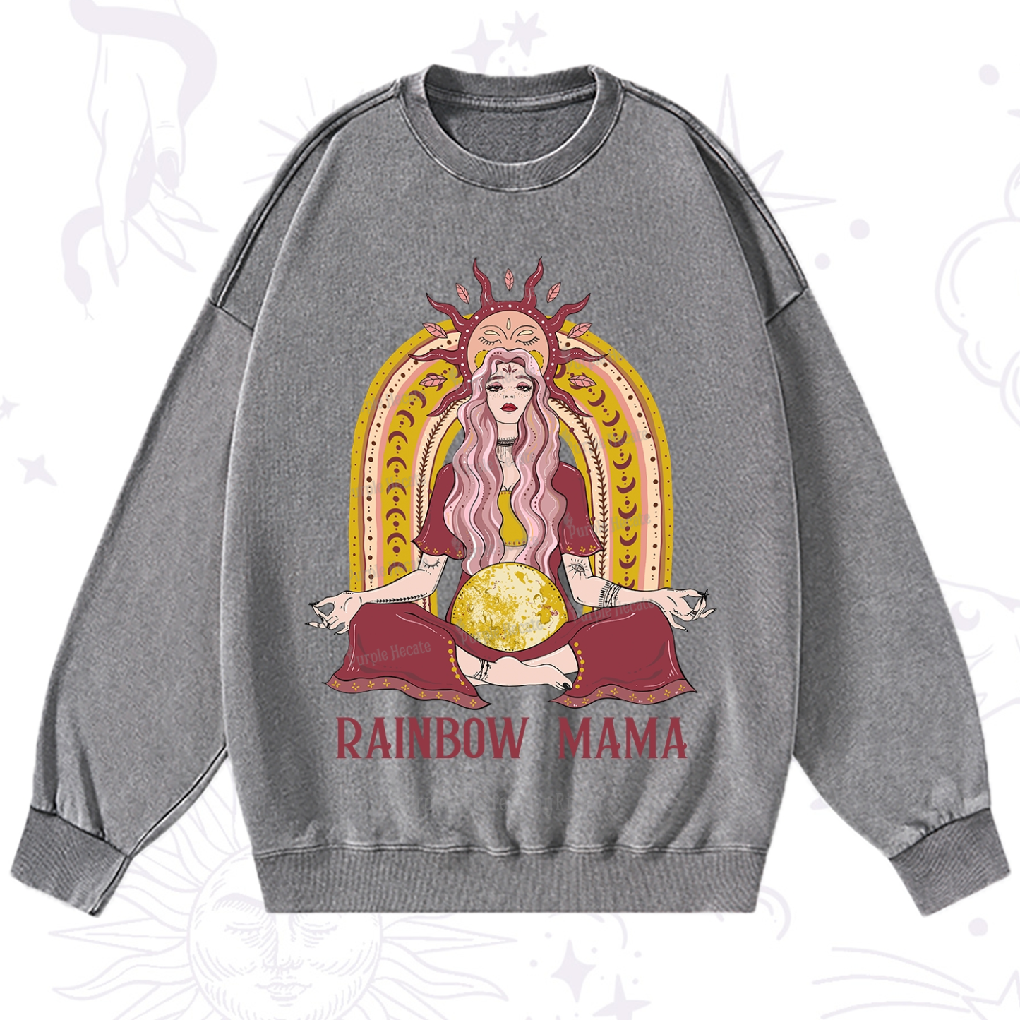 Purplehecate Rainbow Mama Washed Sweatshirt