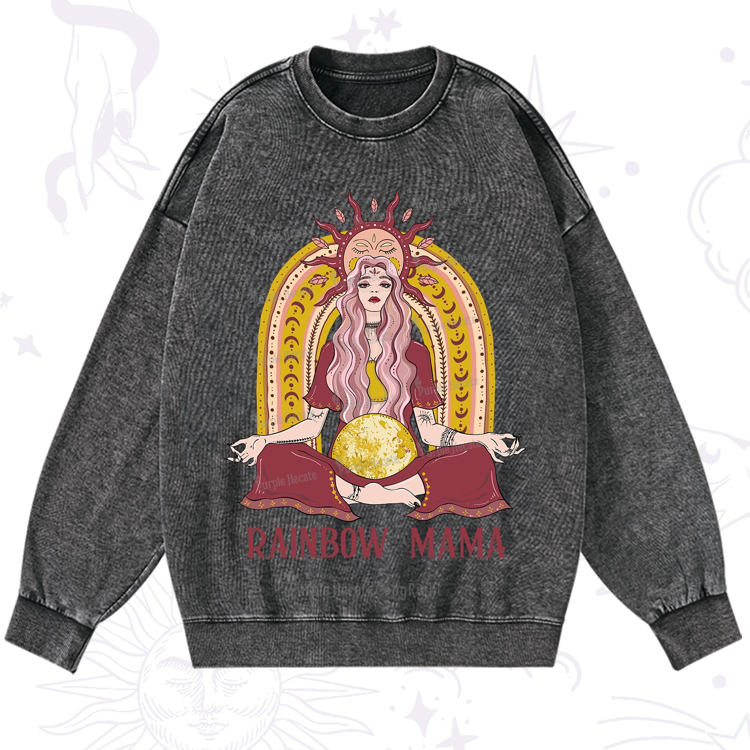 Purplehecate Rainbow Mama Washed Sweatshirt