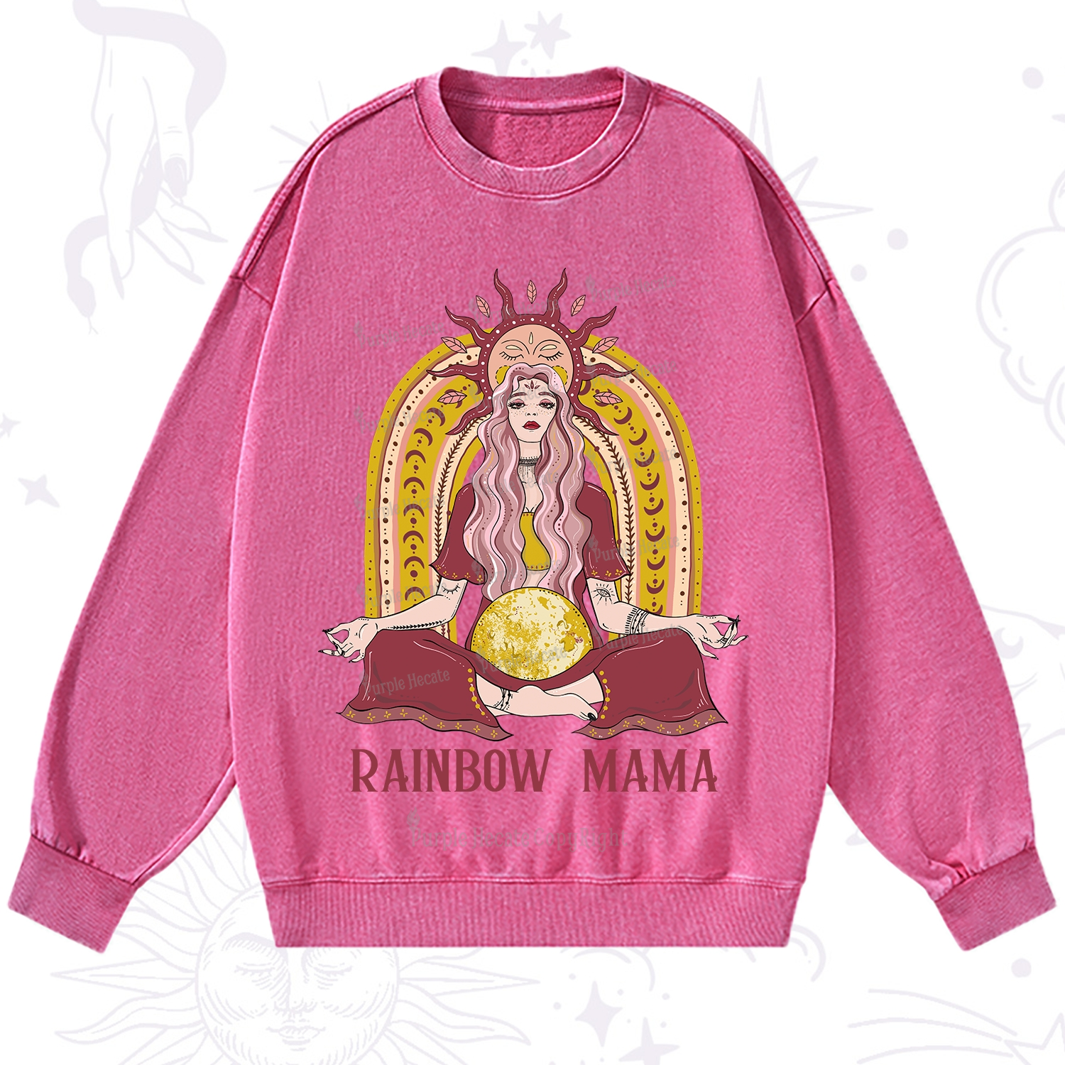 Purplehecate Rainbow Mama Washed Sweatshirt