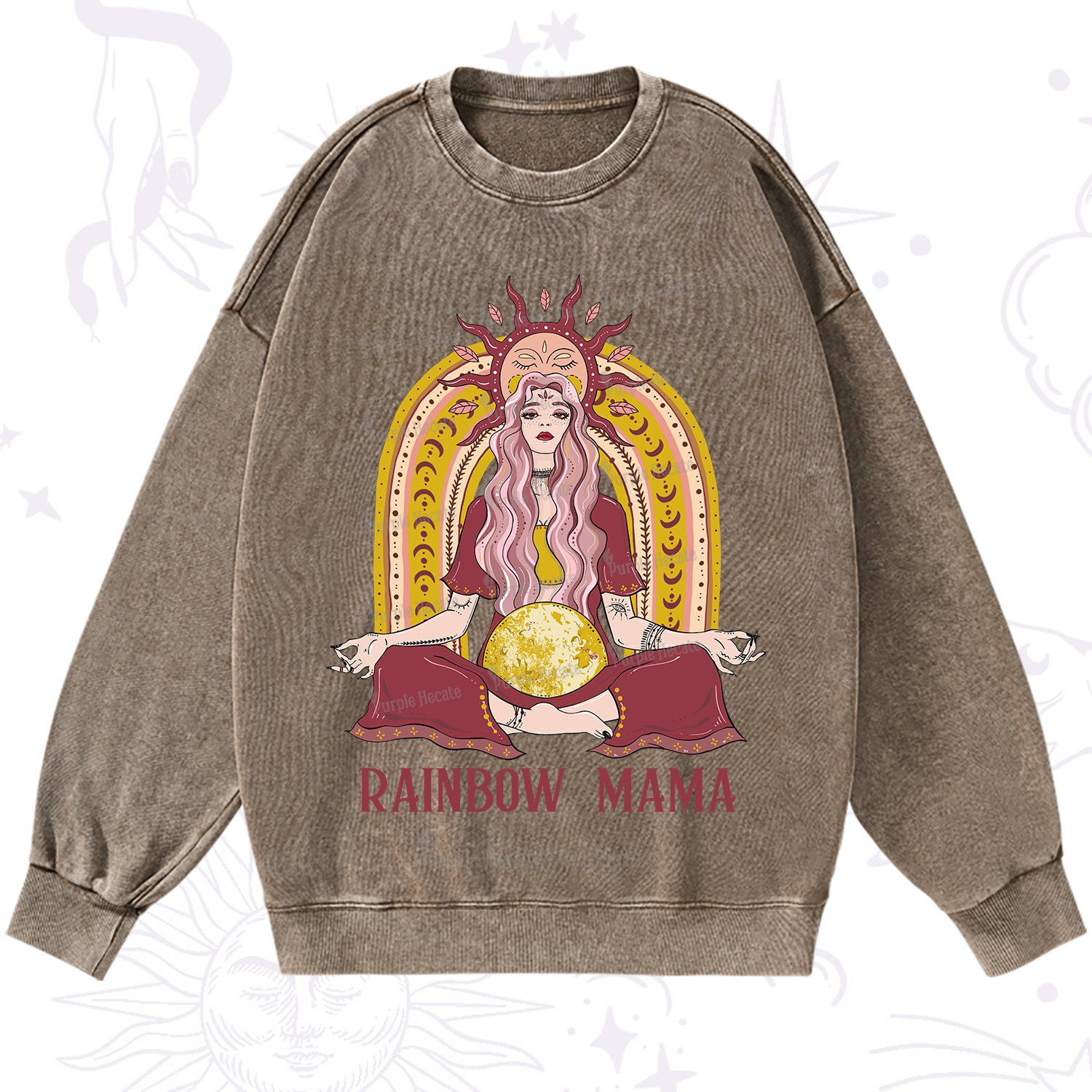 Purplehecate Rainbow Mama Washed Sweatshirt