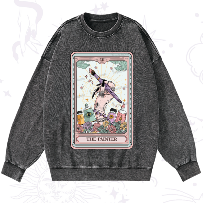 Purplehecate The Painter Tarot Washed Sweatshirt