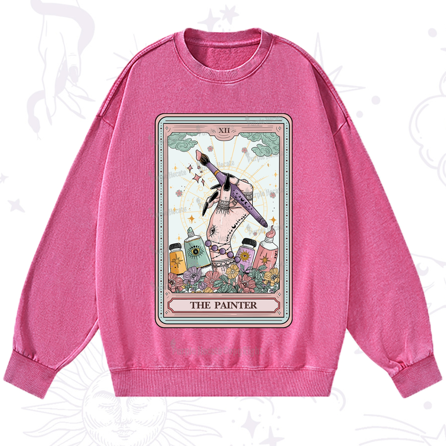 Purplehecate The Painter Tarot Washed Sweatshirt