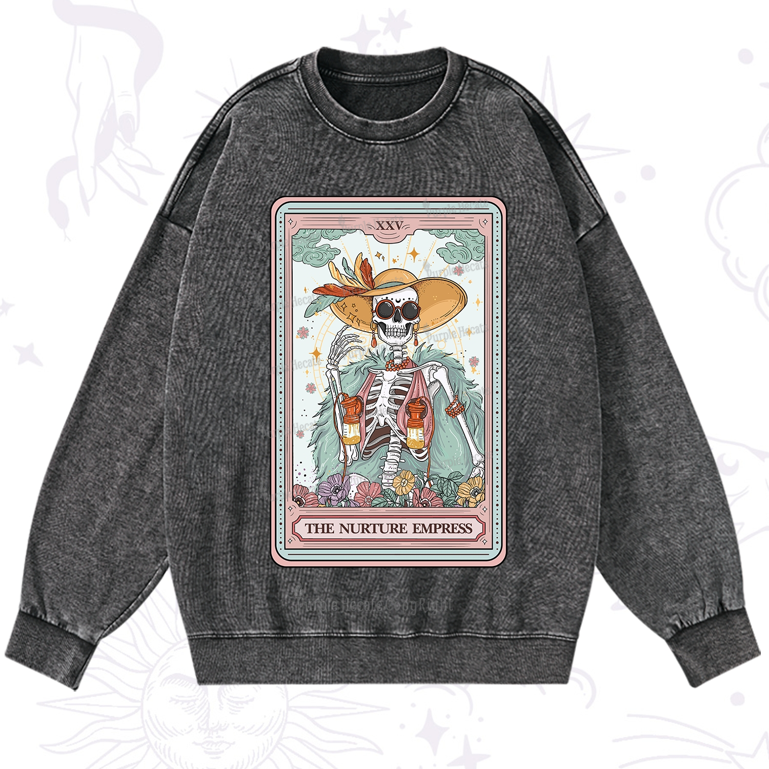 Purplehecate The Nurture Empress Tarot Washed Sweatshirt