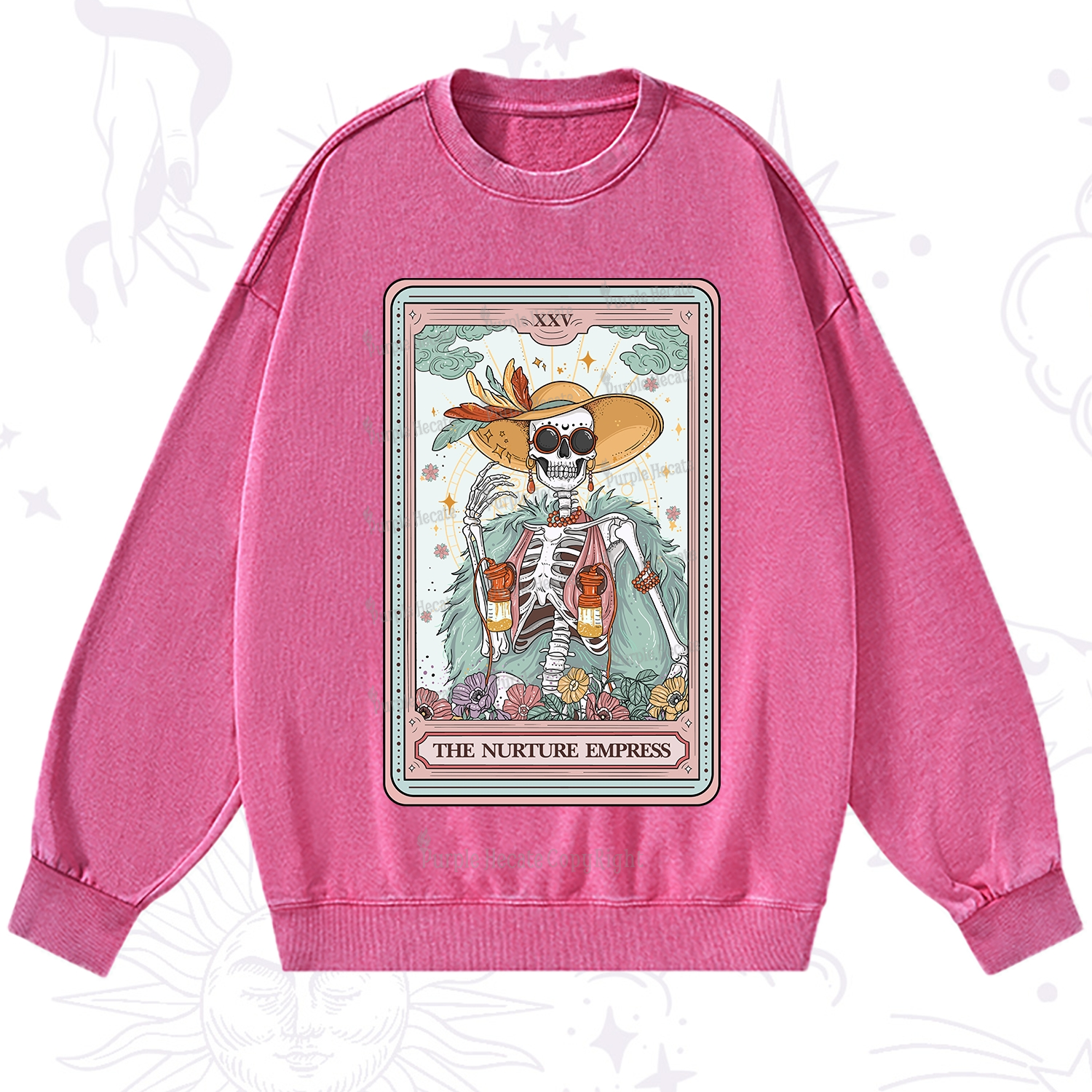 Purplehecate The Nurture Empress Tarot Washed Sweatshirt