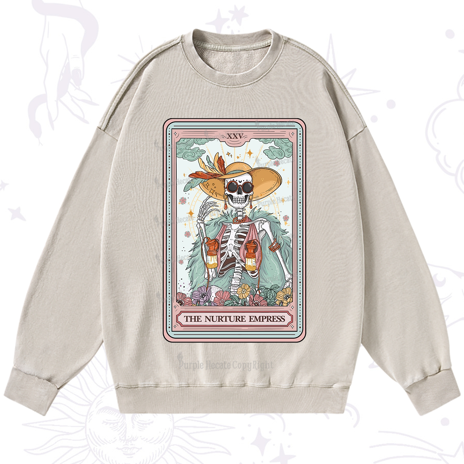 Purplehecate The Nurture Empress Tarot Washed Sweatshirt