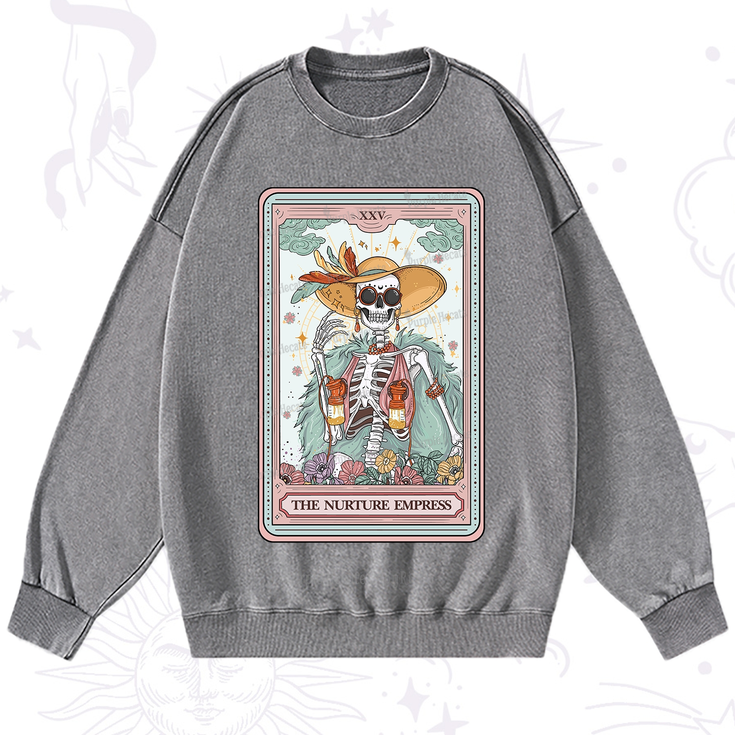 Purplehecate The Nurture Empress Tarot Washed Sweatshirt