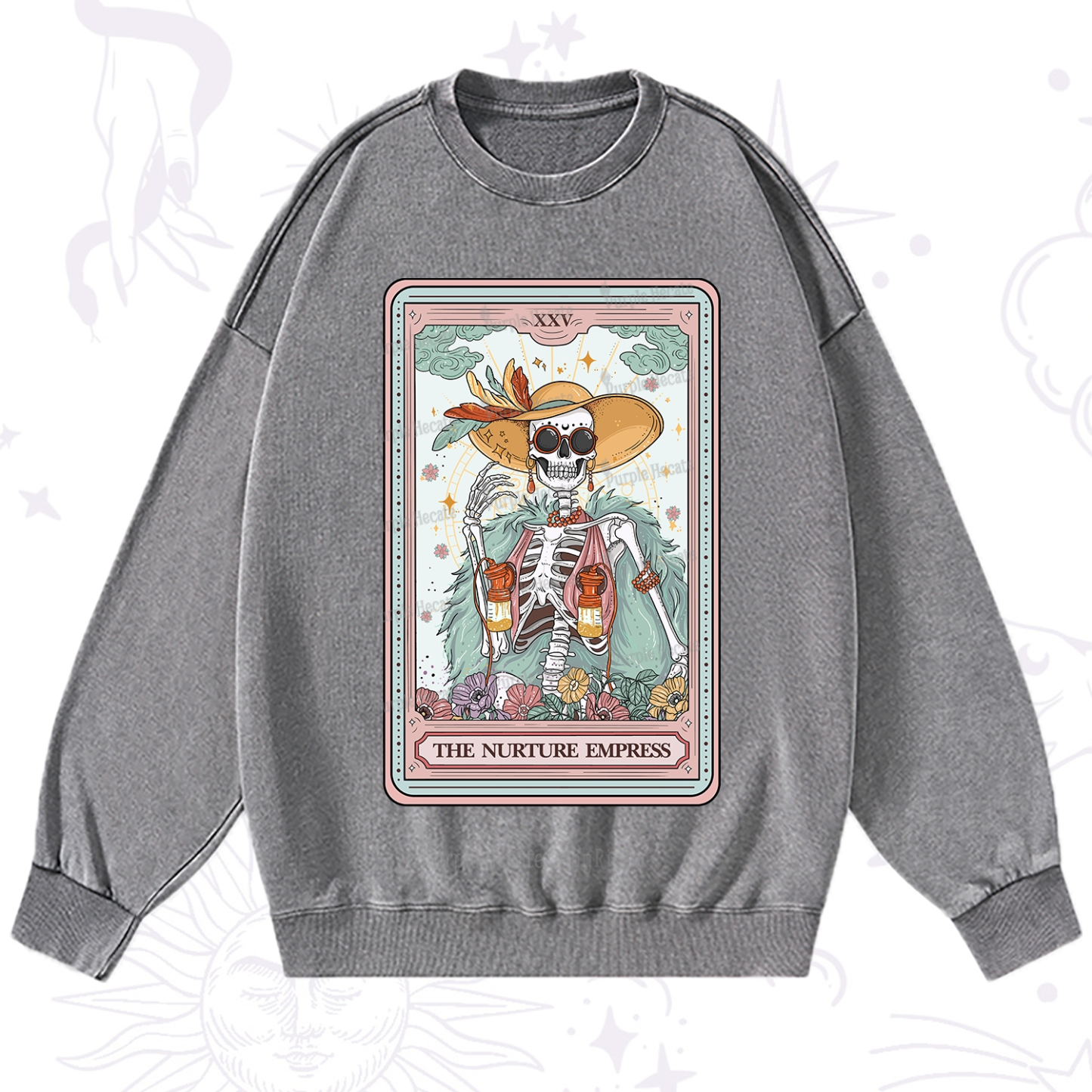 Purplehecate The Nurture Empress Tarot Washed Sweatshirt