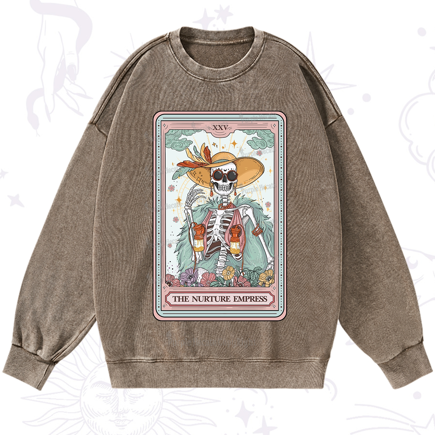 Purplehecate The Nurture Empress Tarot Washed Sweatshirt