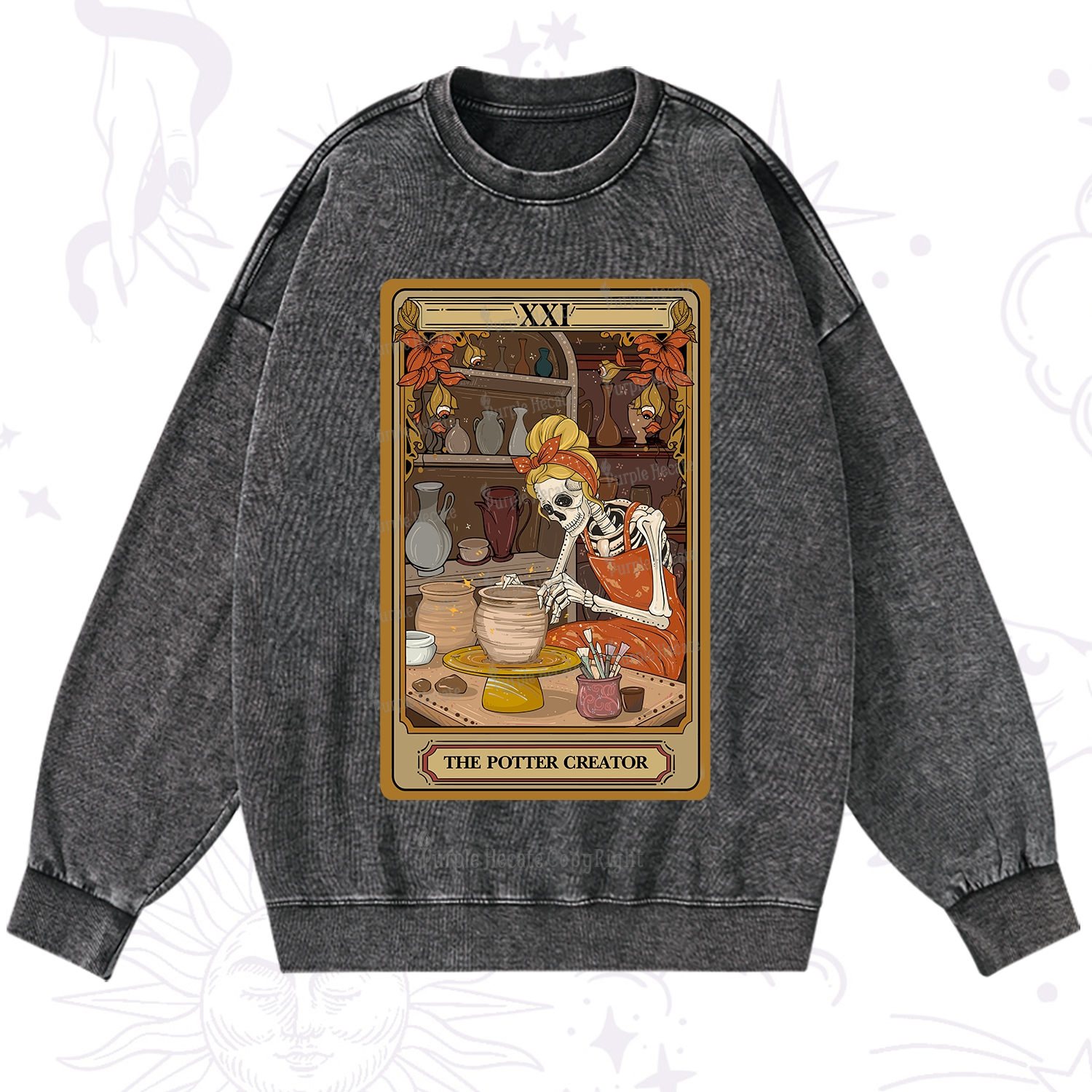 Purplehecate The Potter Tarot Washed Sweatshirt