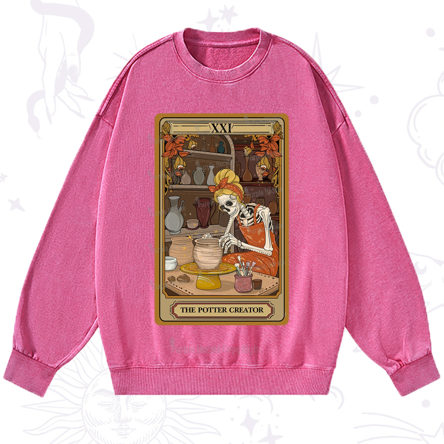 Purplehecate The Potter Tarot Washed Sweatshirt
