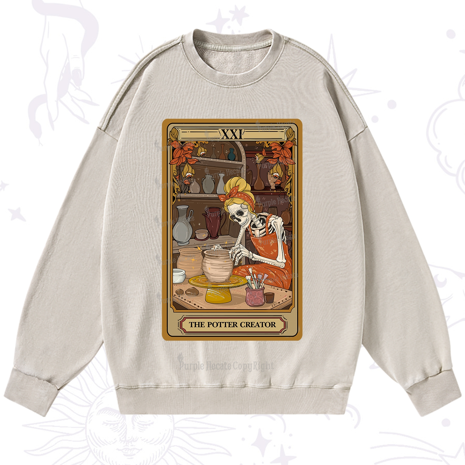Purplehecate The Potter Tarot Washed Sweatshirt