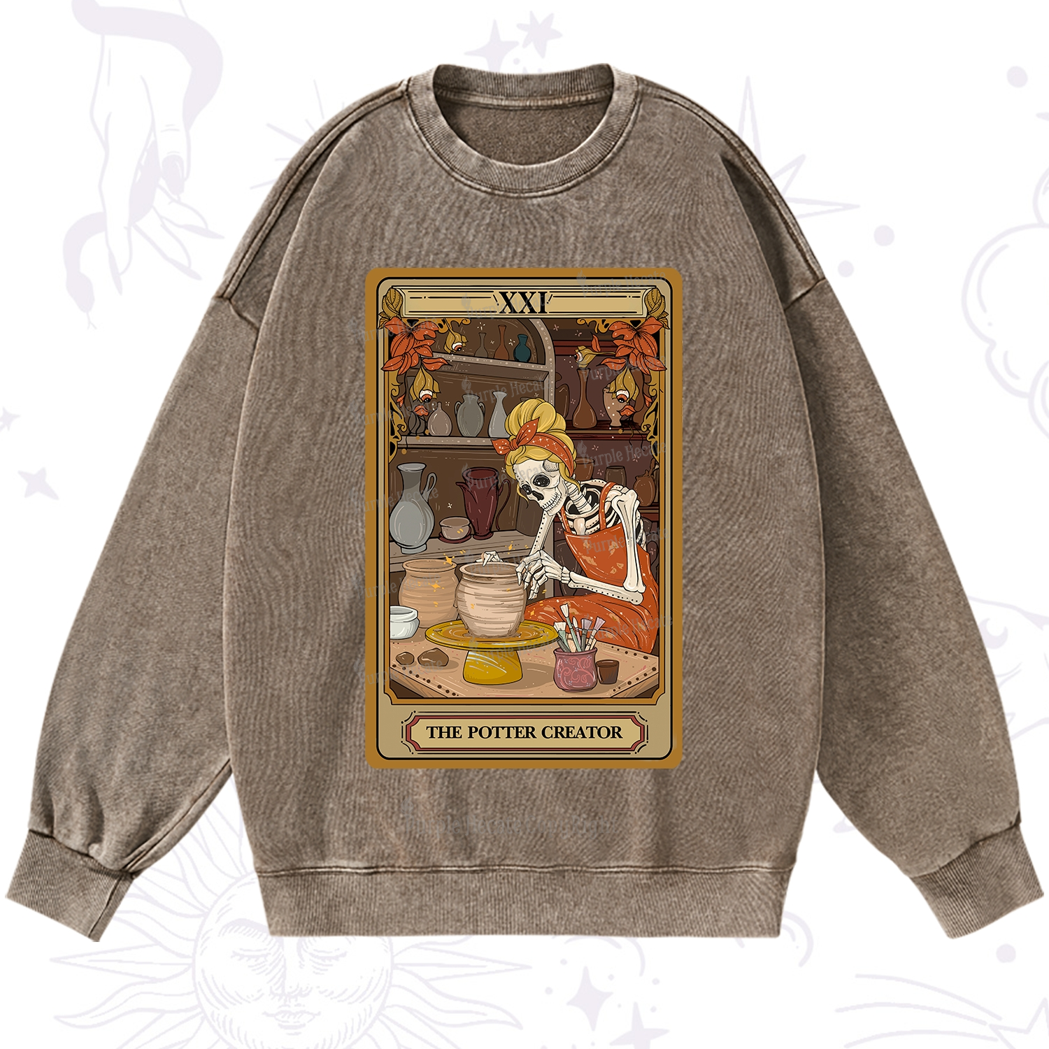Purplehecate The Potter Tarot Washed Sweatshirt