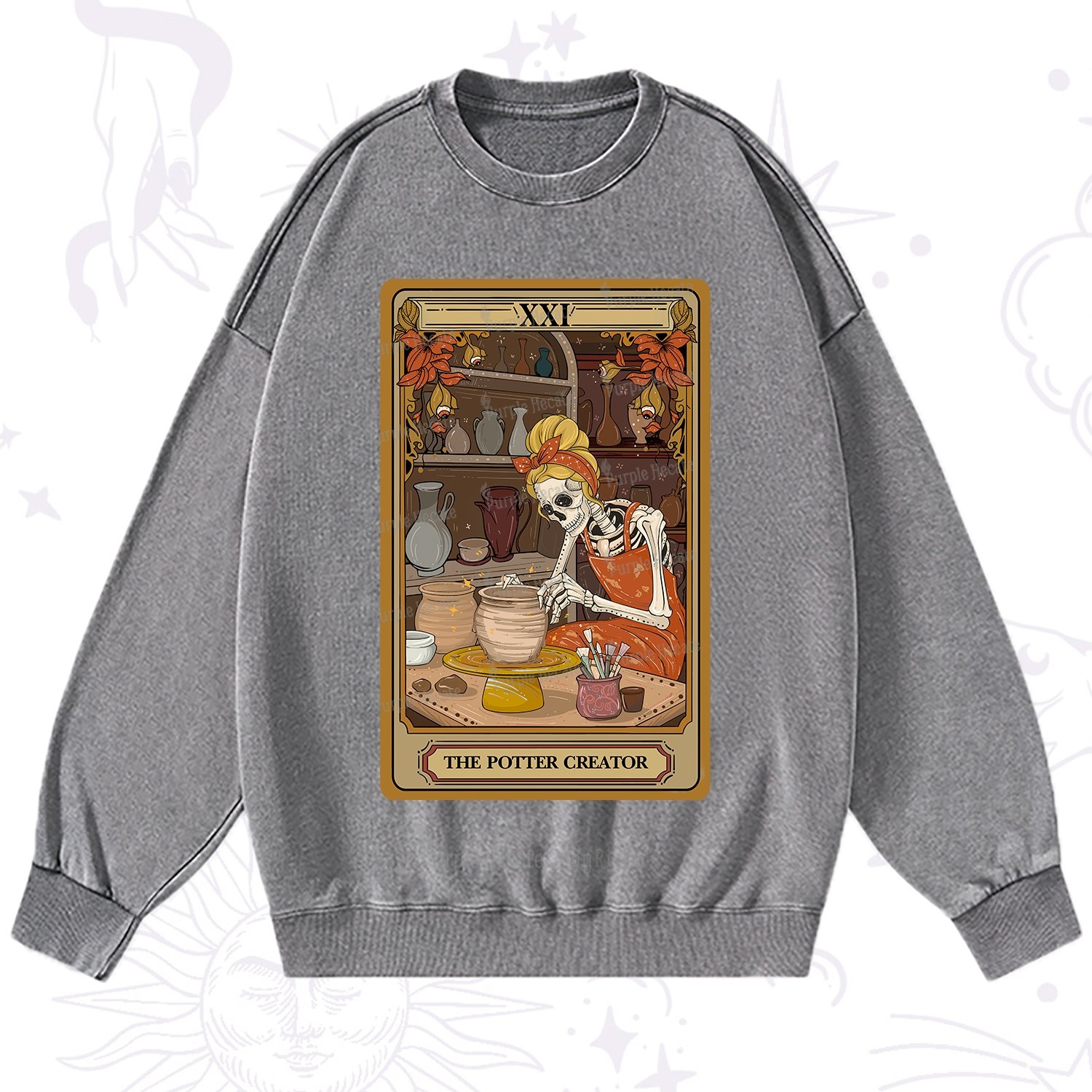 Purplehecate The Potter Tarot Washed Sweatshirt