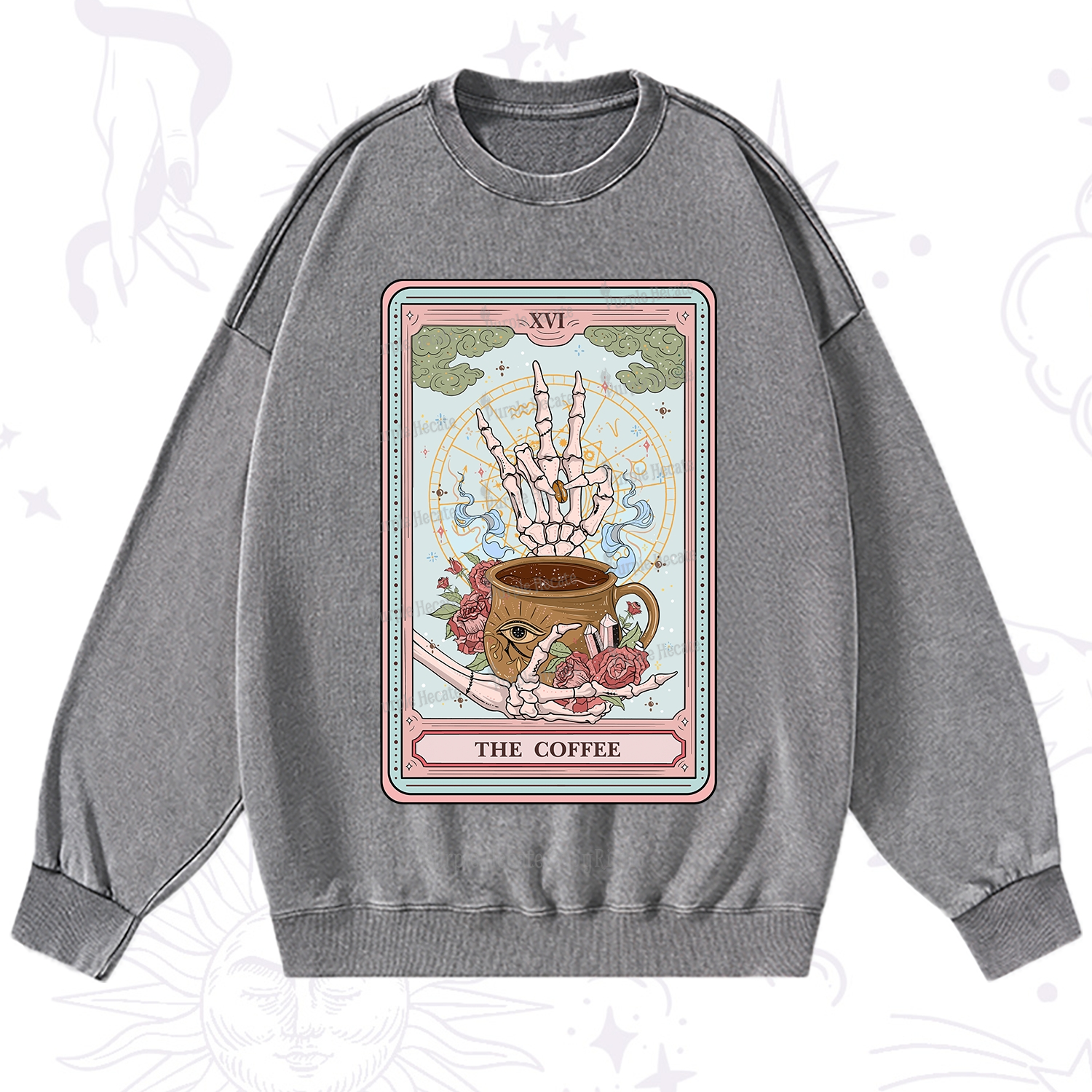 Purplehecate The Coffee Tarot Washed Sweatshirt