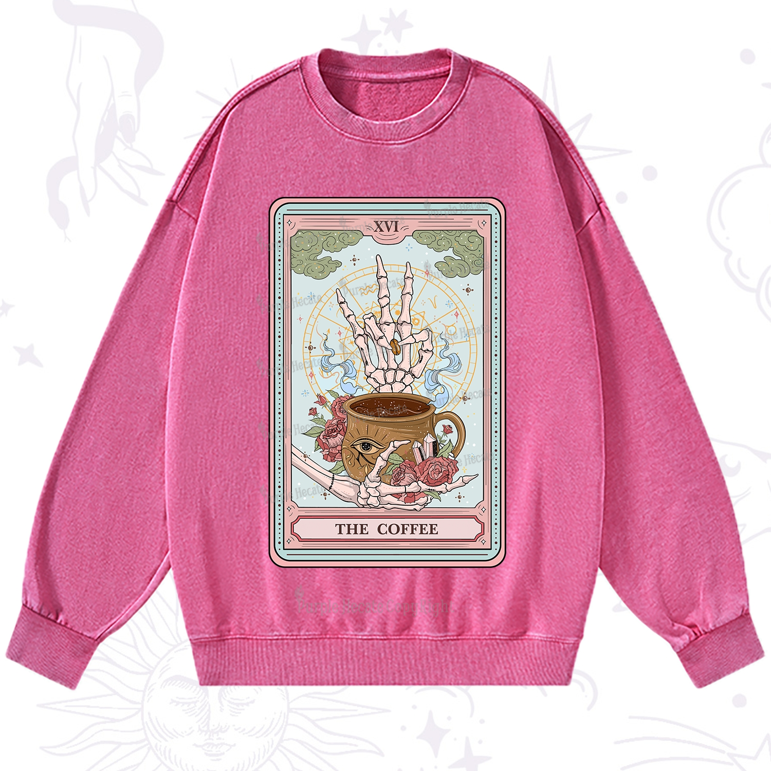 Purplehecate The Coffee Tarot Washed Sweatshirt