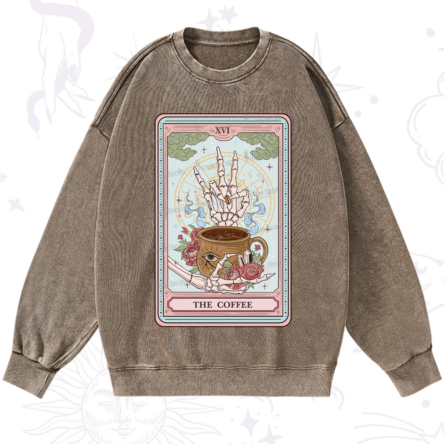 Purplehecate The Coffee Tarot Washed Sweatshirt