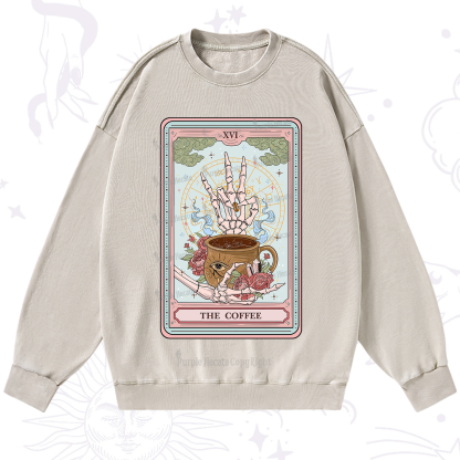 Purplehecate The Coffee Tarot Washed Sweatshirt