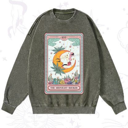 Purplehecate The Midnight Smoker Tarot Washed Sweatshirt