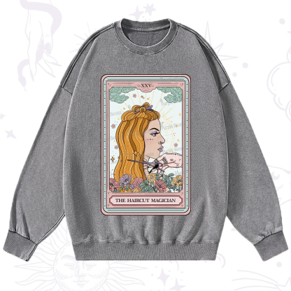 Purplehecate The Haircut Magician Tarot Washed Sweatshirt