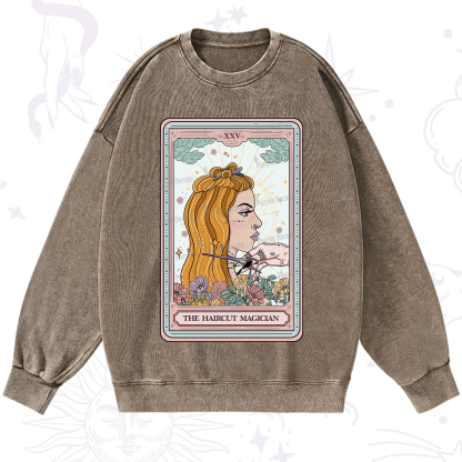 Purplehecate The Haircut Magician Tarot Washed Sweatshirt