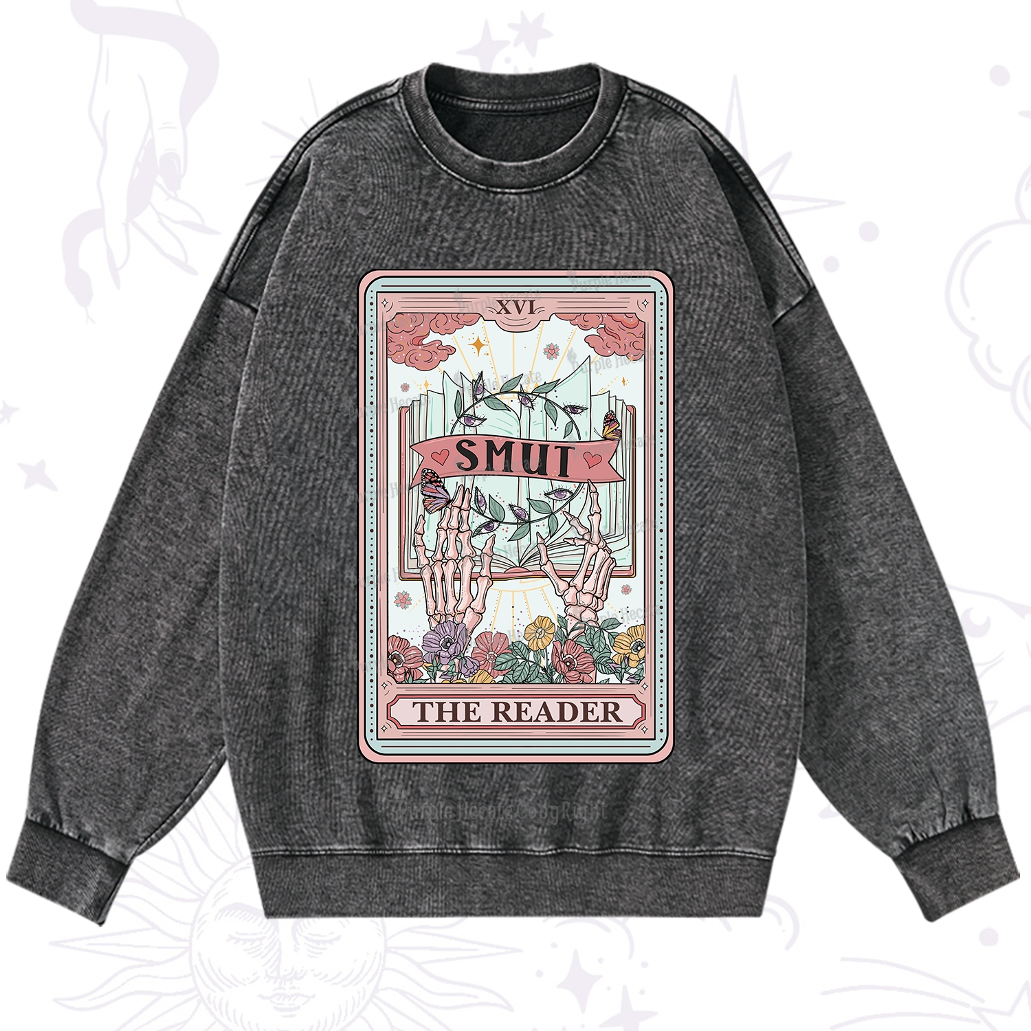 Purplehecate The Smut Reader Tarot Washed Sweatshirt