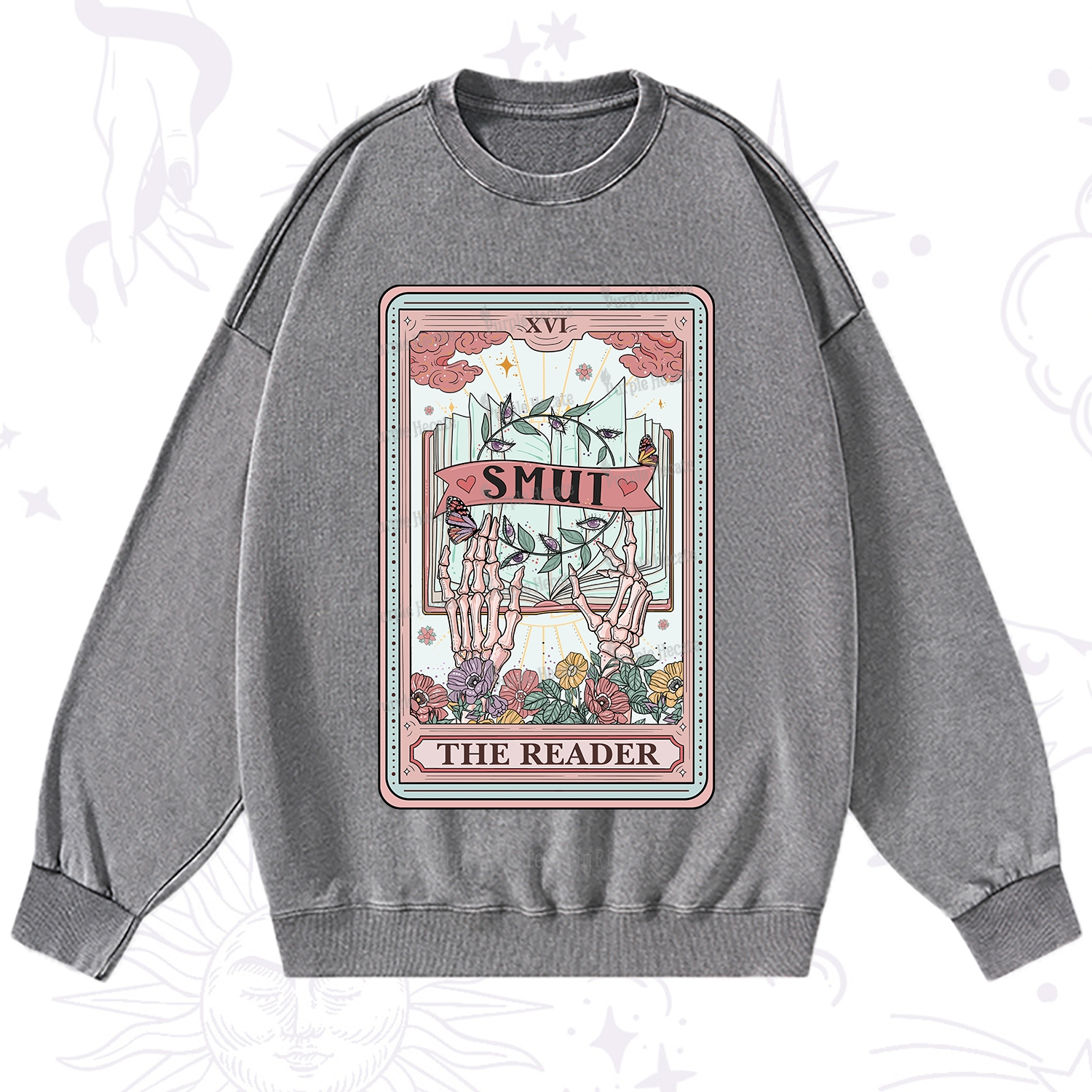Purplehecate The Smut Reader Tarot Washed Sweatshirt