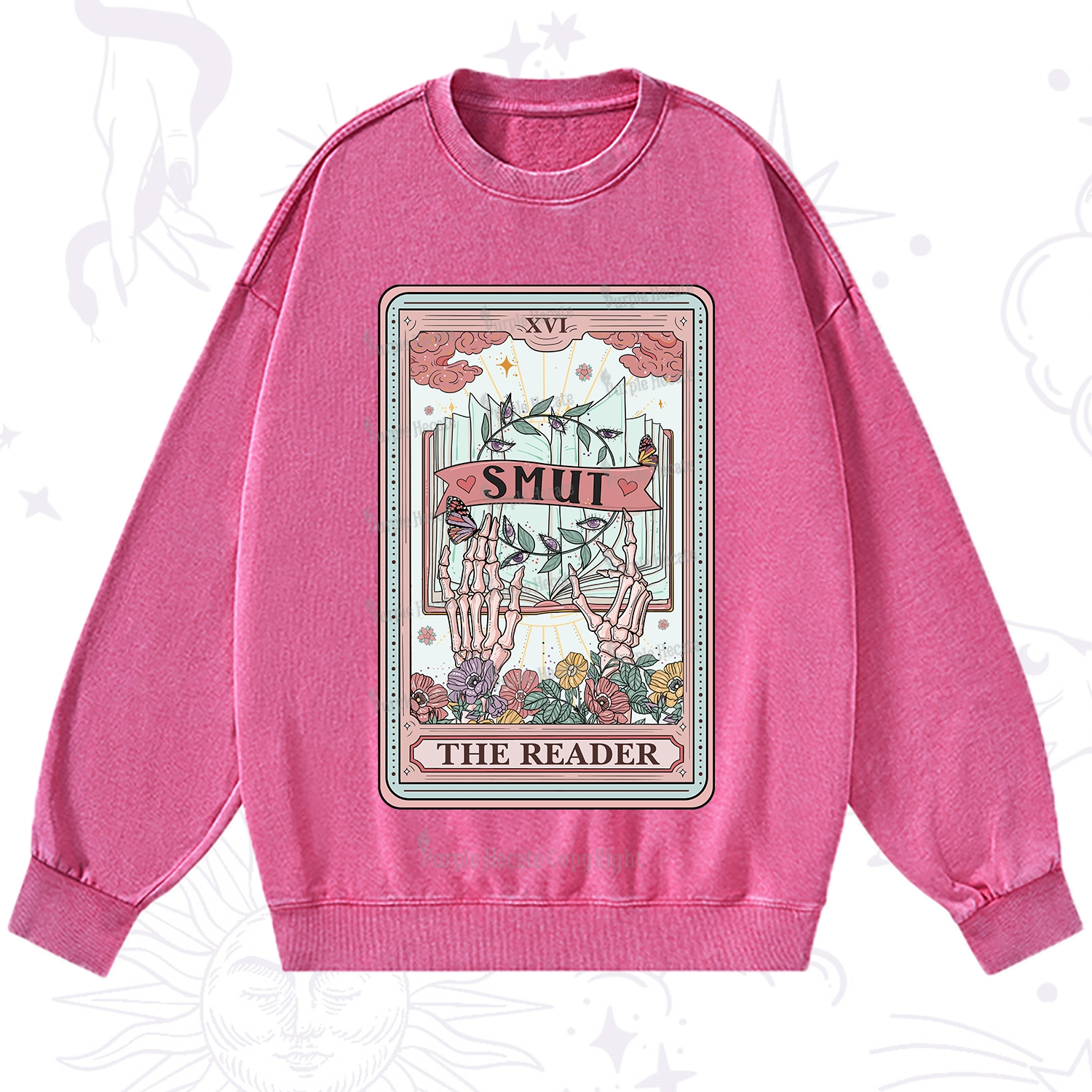 Purplehecate The Smut Reader Tarot Washed Sweatshirt