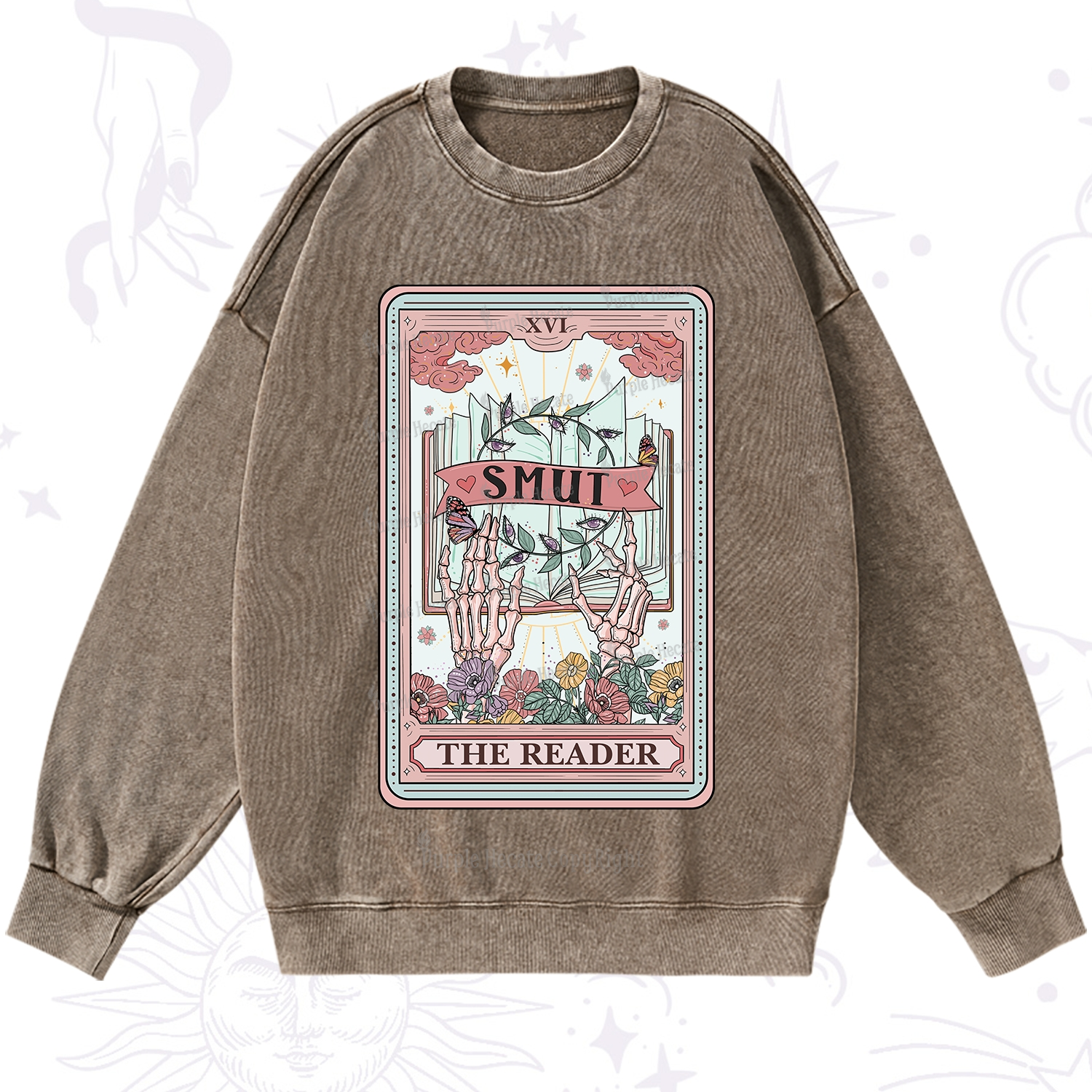 Purplehecate The Smut Reader Tarot Washed Sweatshirt