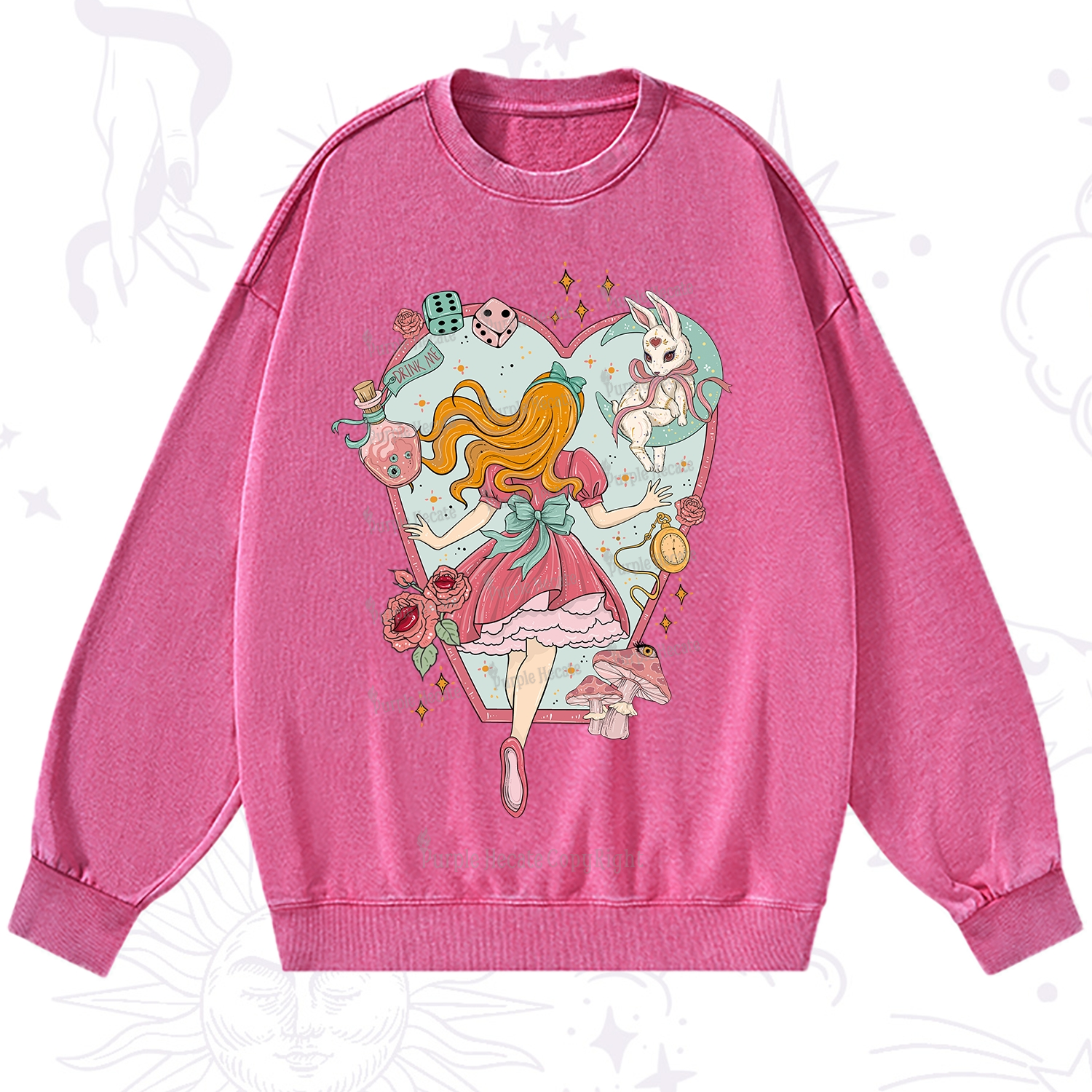 Purplehecate Alice's Secret Garden Washed Sweatshirt