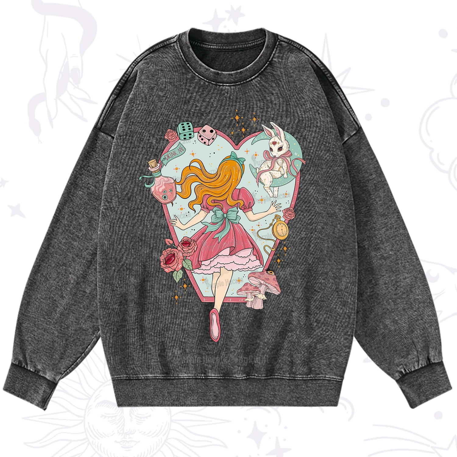 Purplehecate Alice's Secret Garden Washed Sweatshirt