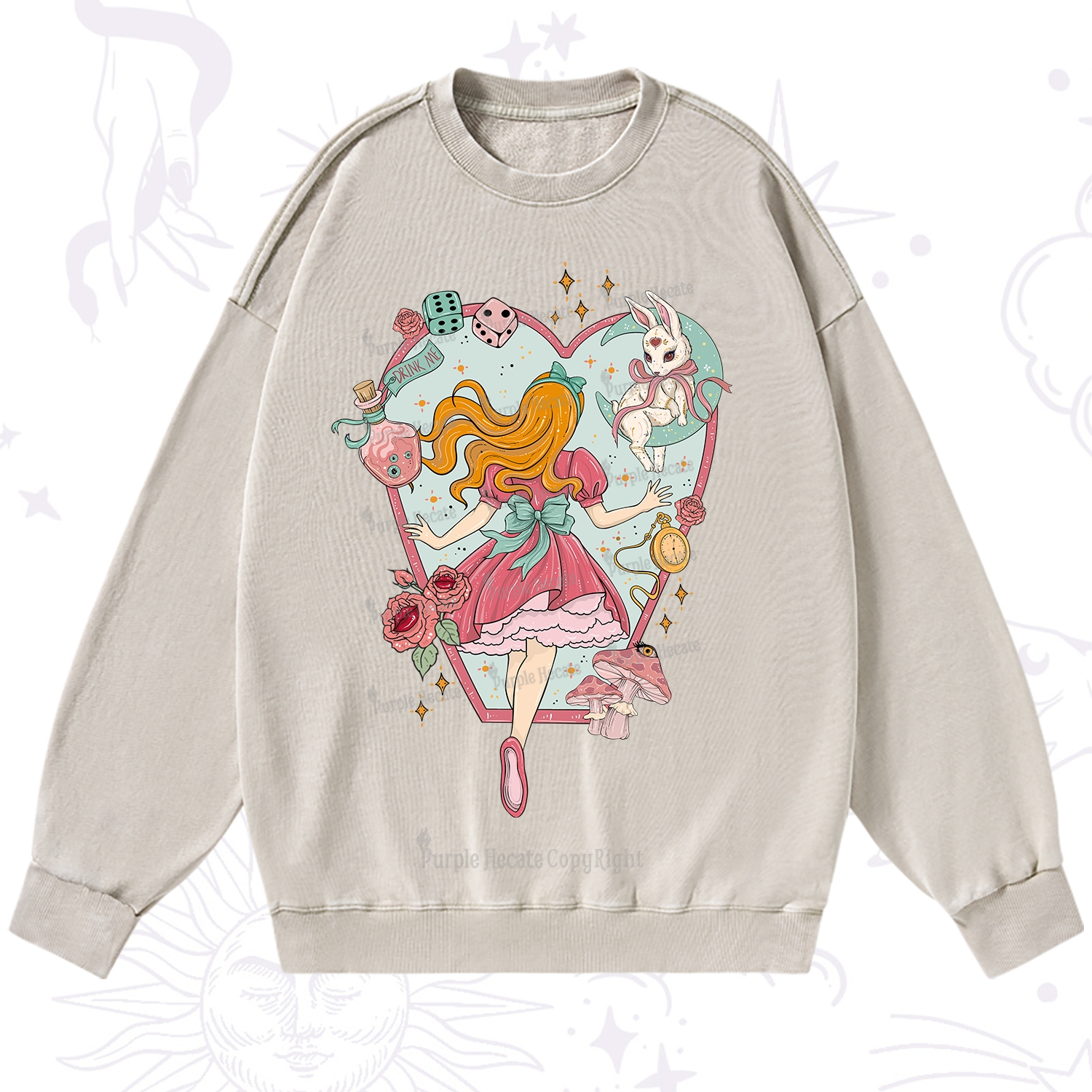 Purplehecate Alice's Secret Garden Washed Sweatshirt