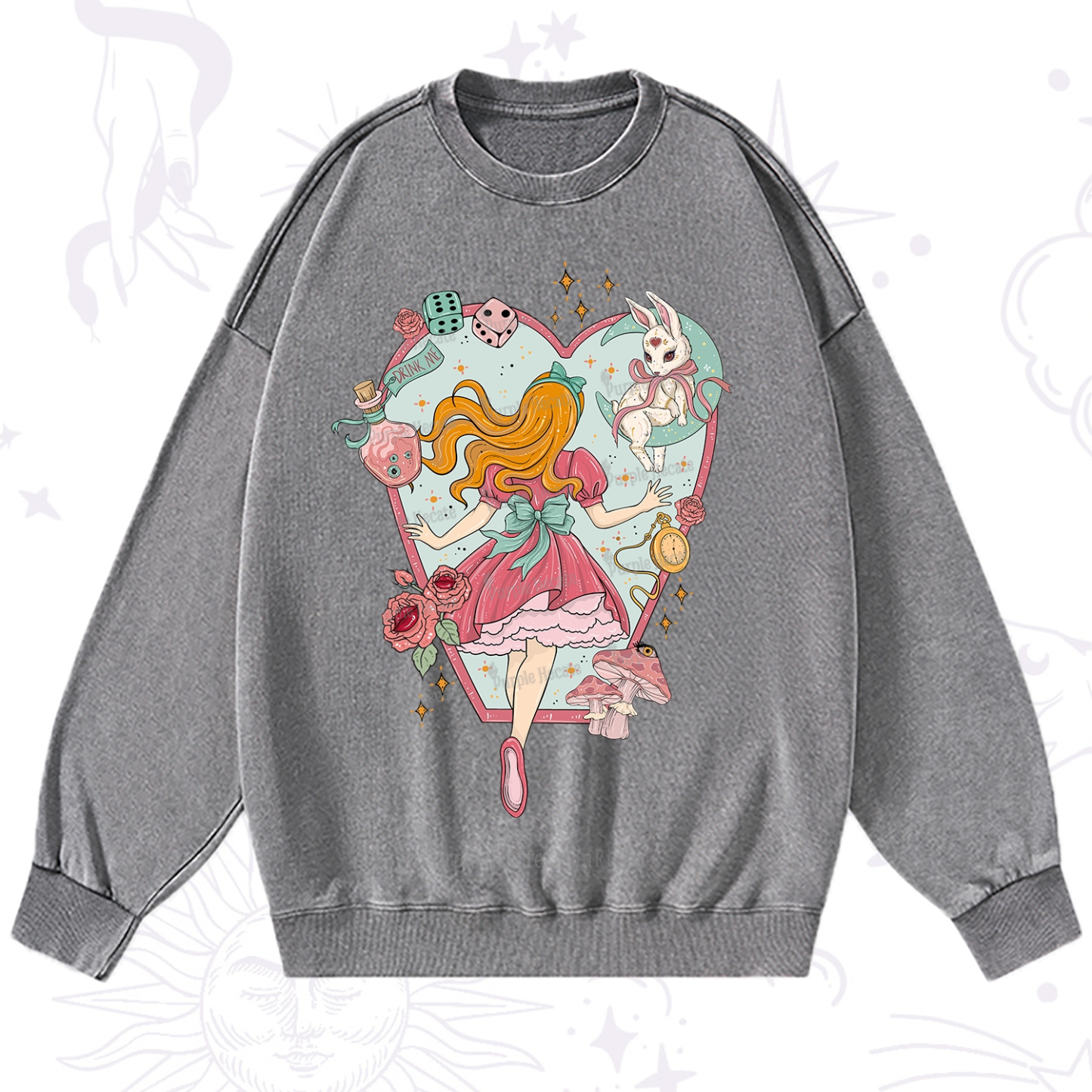 Purplehecate Alice's Secret Garden Washed Sweatshirt