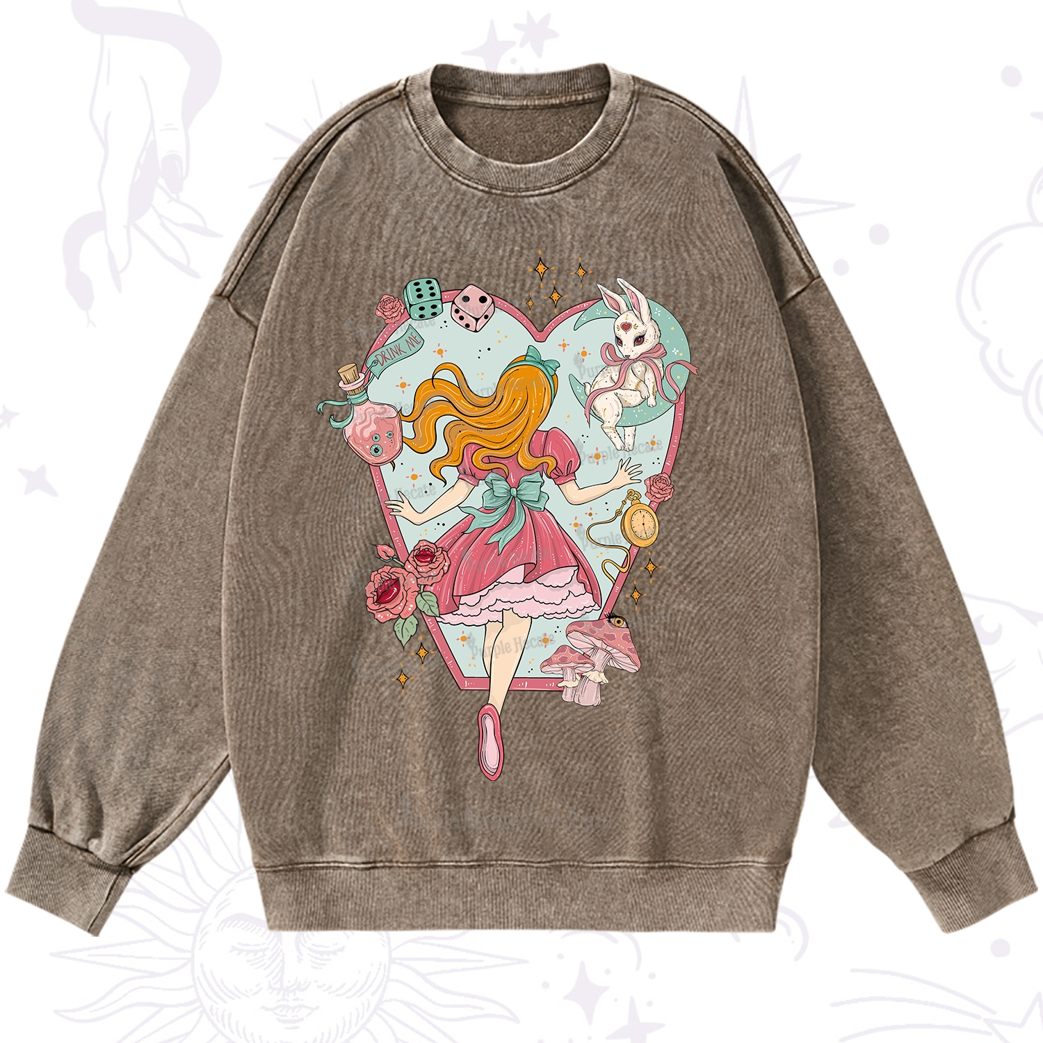 Purplehecate Alice's Secret Garden Washed Sweatshirt
