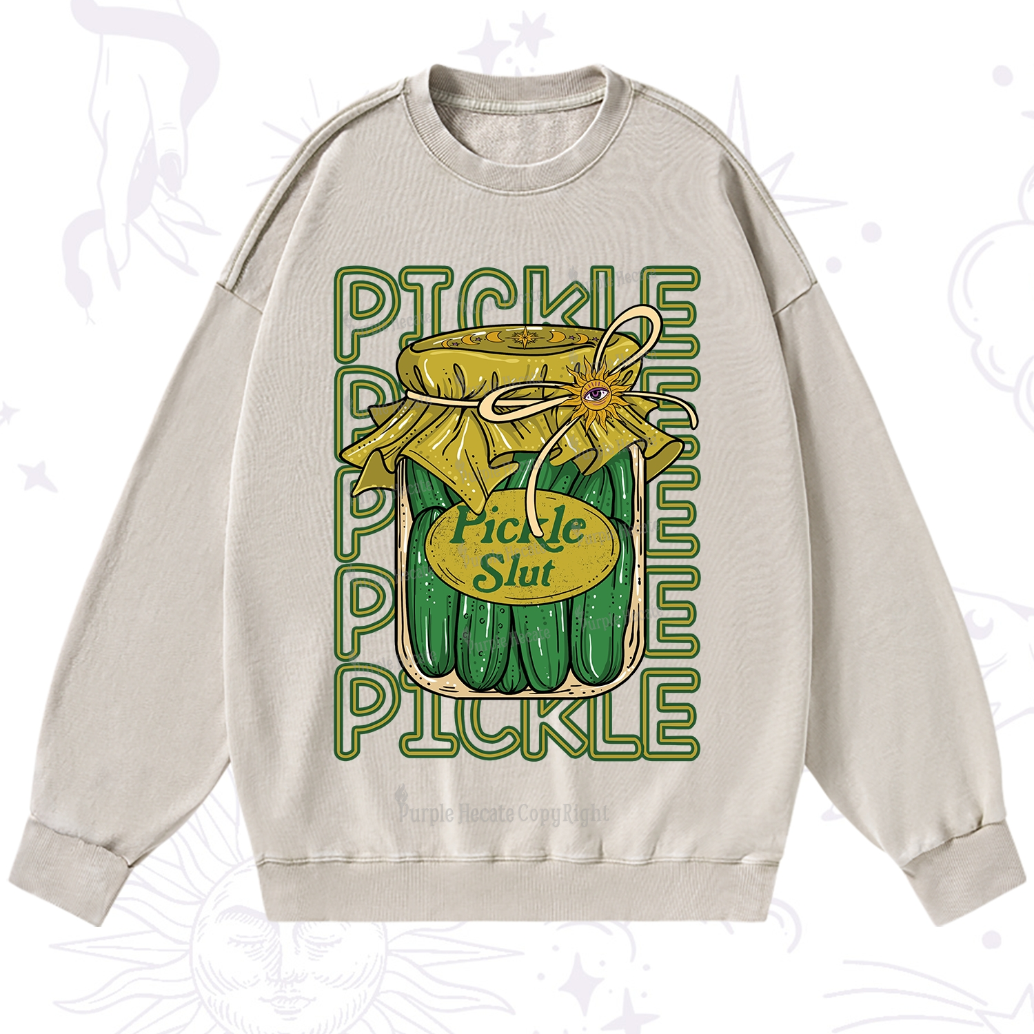 Purplehecate Pickle Slut Washed Sweatshirt