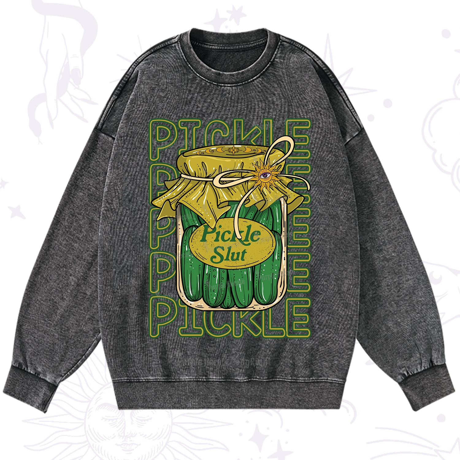 Purplehecate Pickle Slut Washed Sweatshirt