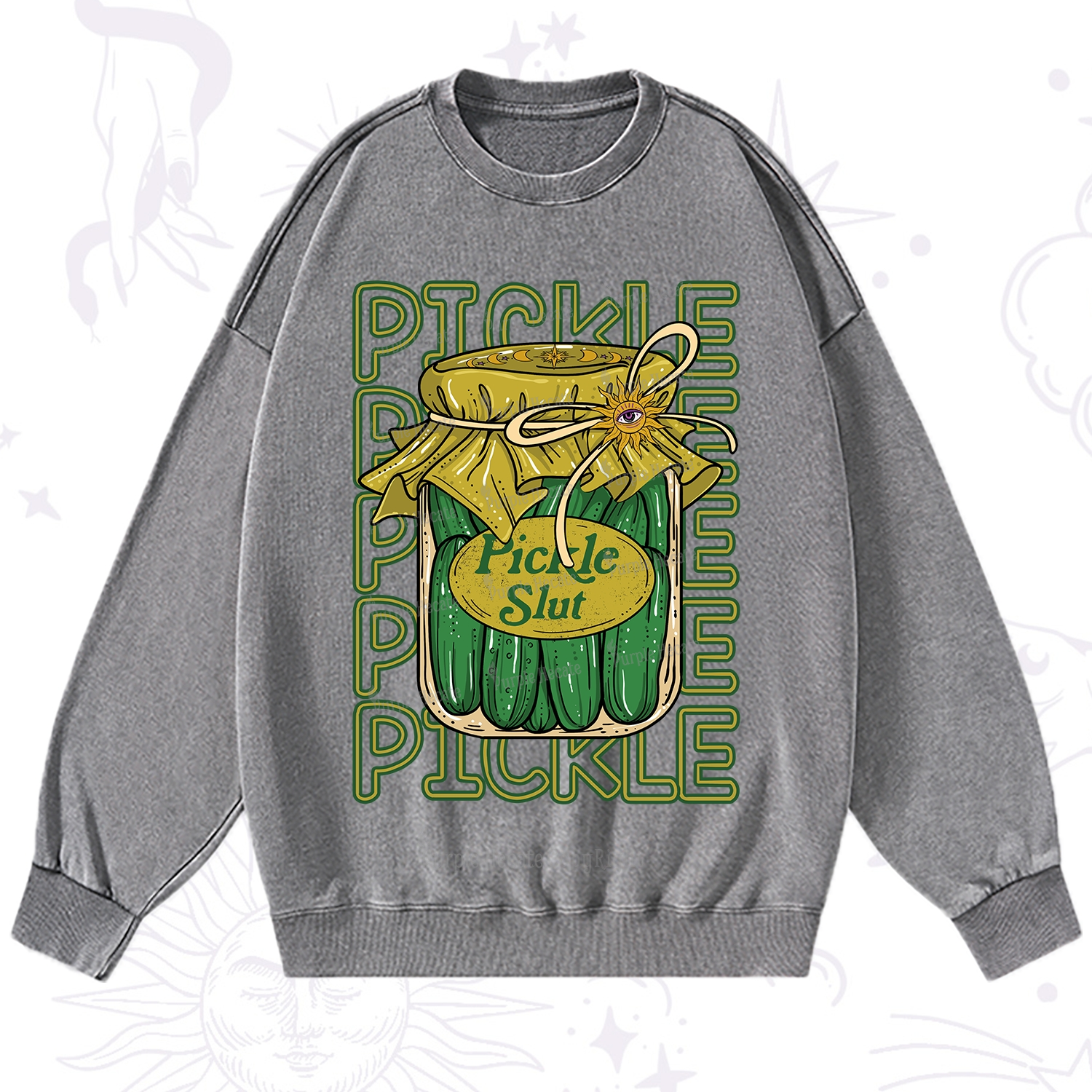 Purplehecate Pickle Slut Washed Sweatshirt