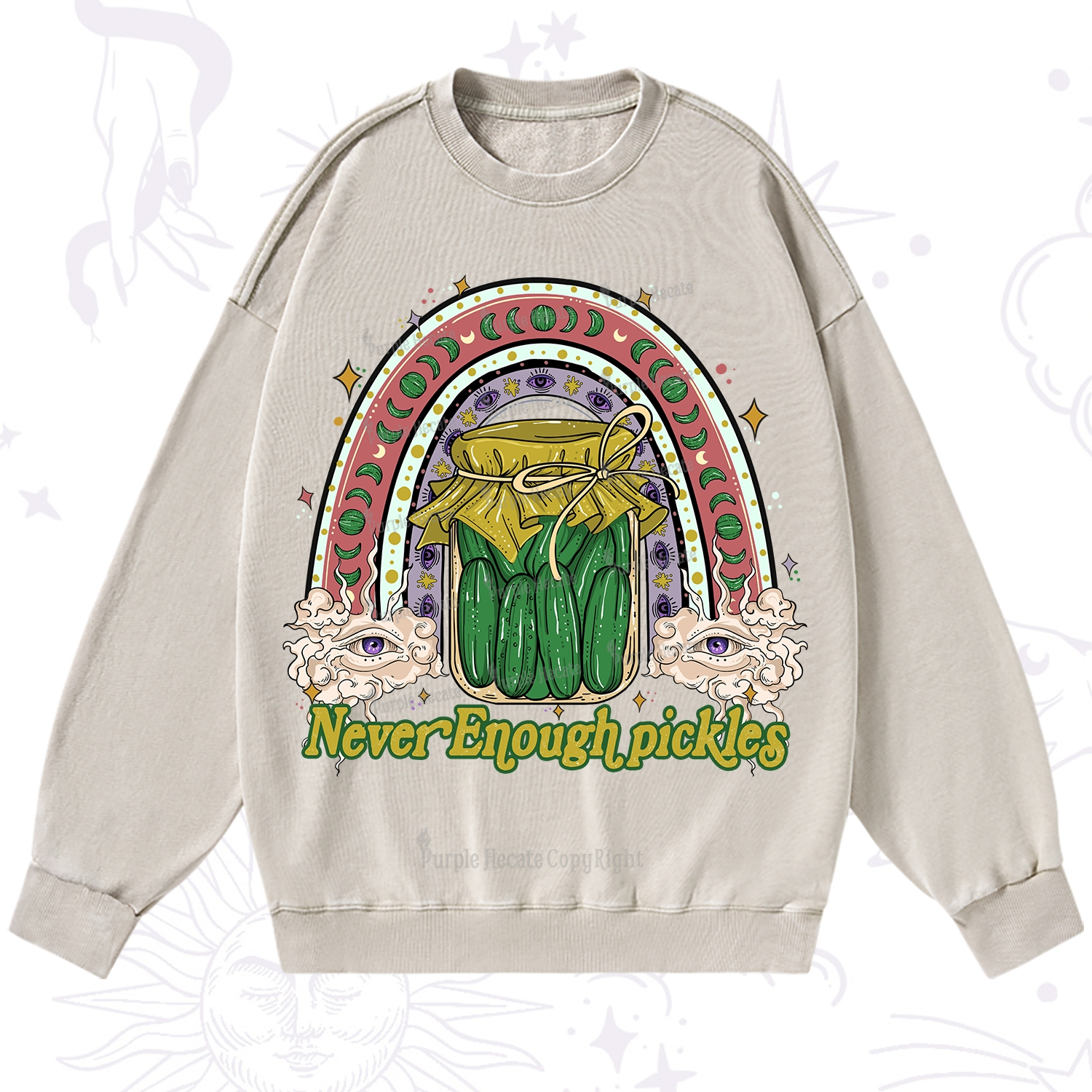 Purplehecate Never Enough Pickles Washed Sweatshirt