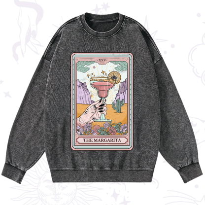 Purplehecate The Margarita Tarot Card Washed Sweatshirt