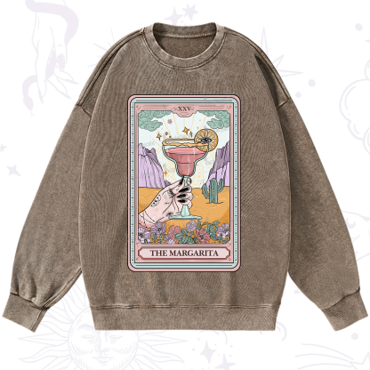Purplehecate The Margarita Tarot Card Washed Sweatshirt