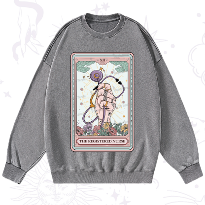 Purplehecate The Registered Nurse Tarot Card Washed Sweatshirt