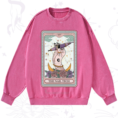 Purplehecate The Nail Tech Tarot Card Washed Sweatshirt