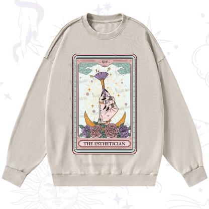 Purplehecate The Esthetician Tarot Card Washed Sweatshirt