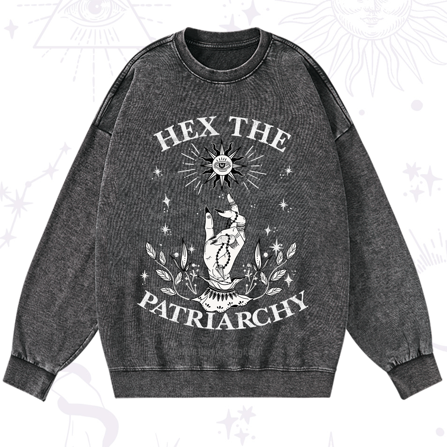 Purplehecate Smash The Patriarchy Washed Sweatshirt