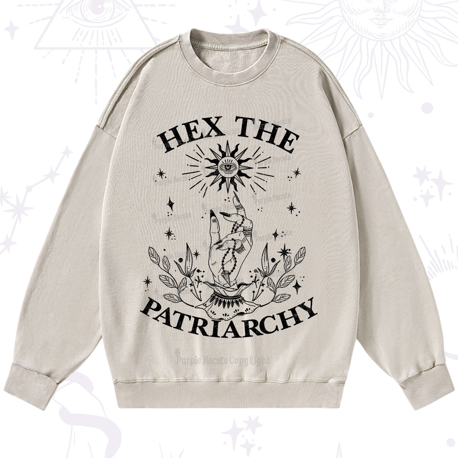 Purplehecate Smash The Patriarchy Washed Sweatshirt