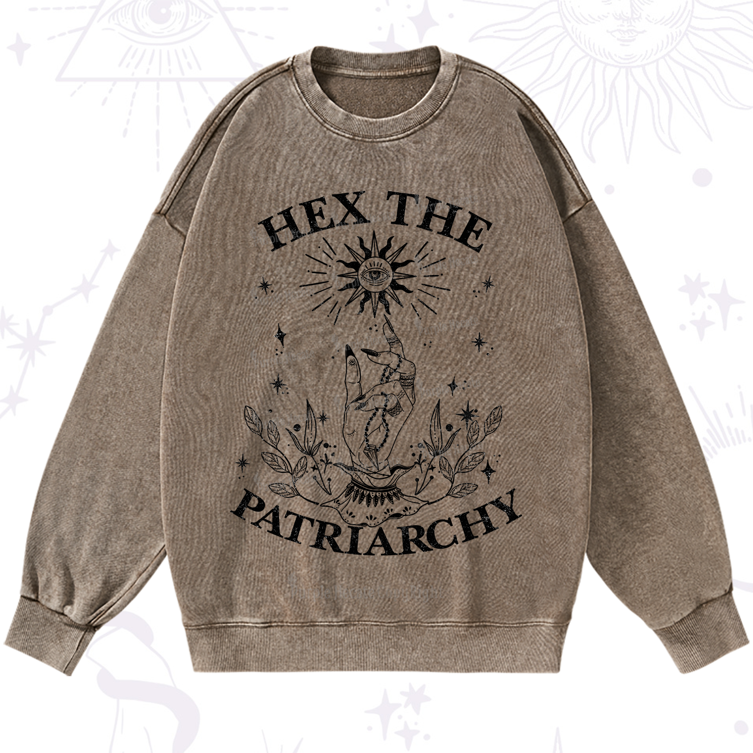 Purplehecate Smash The Patriarchy Washed Sweatshirt