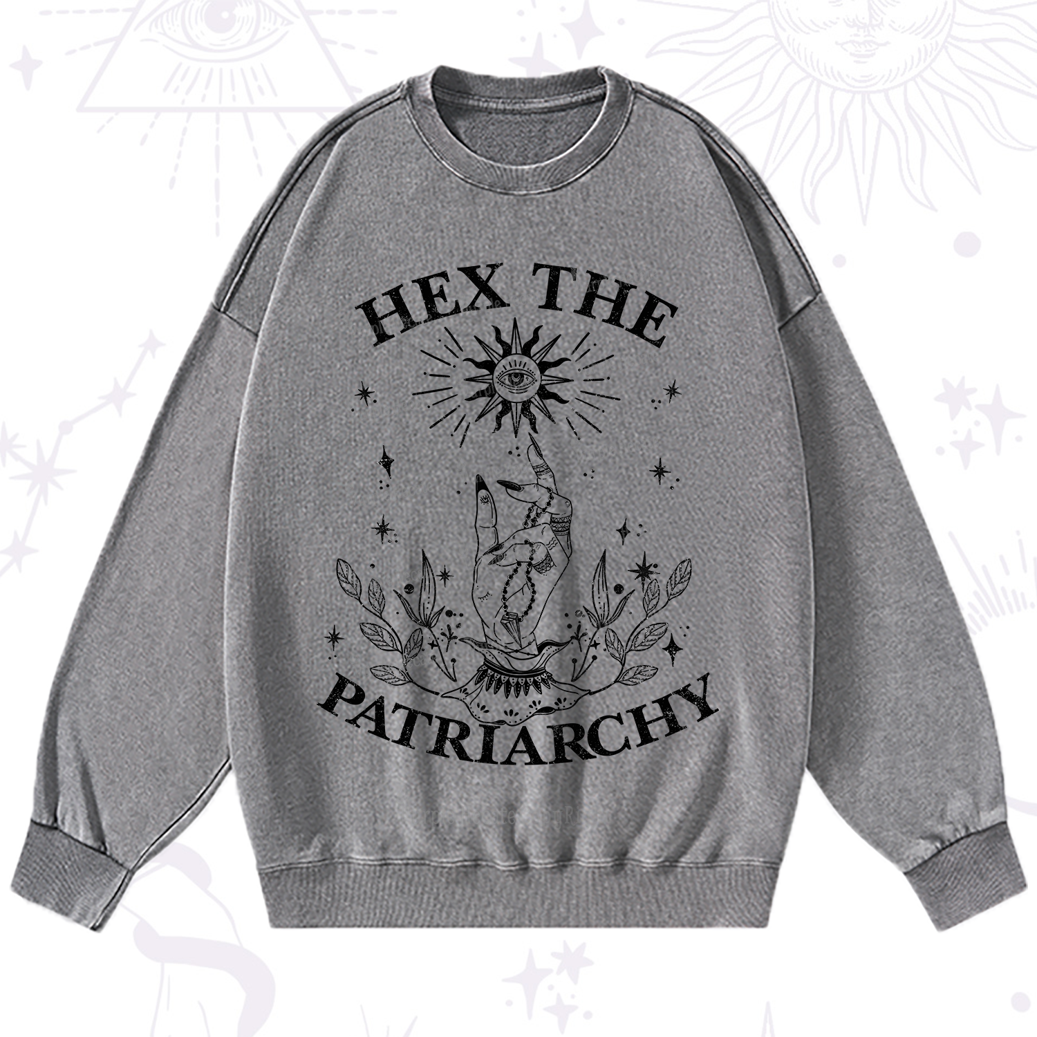 Purplehecate Smash The Patriarchy Washed Sweatshirt
