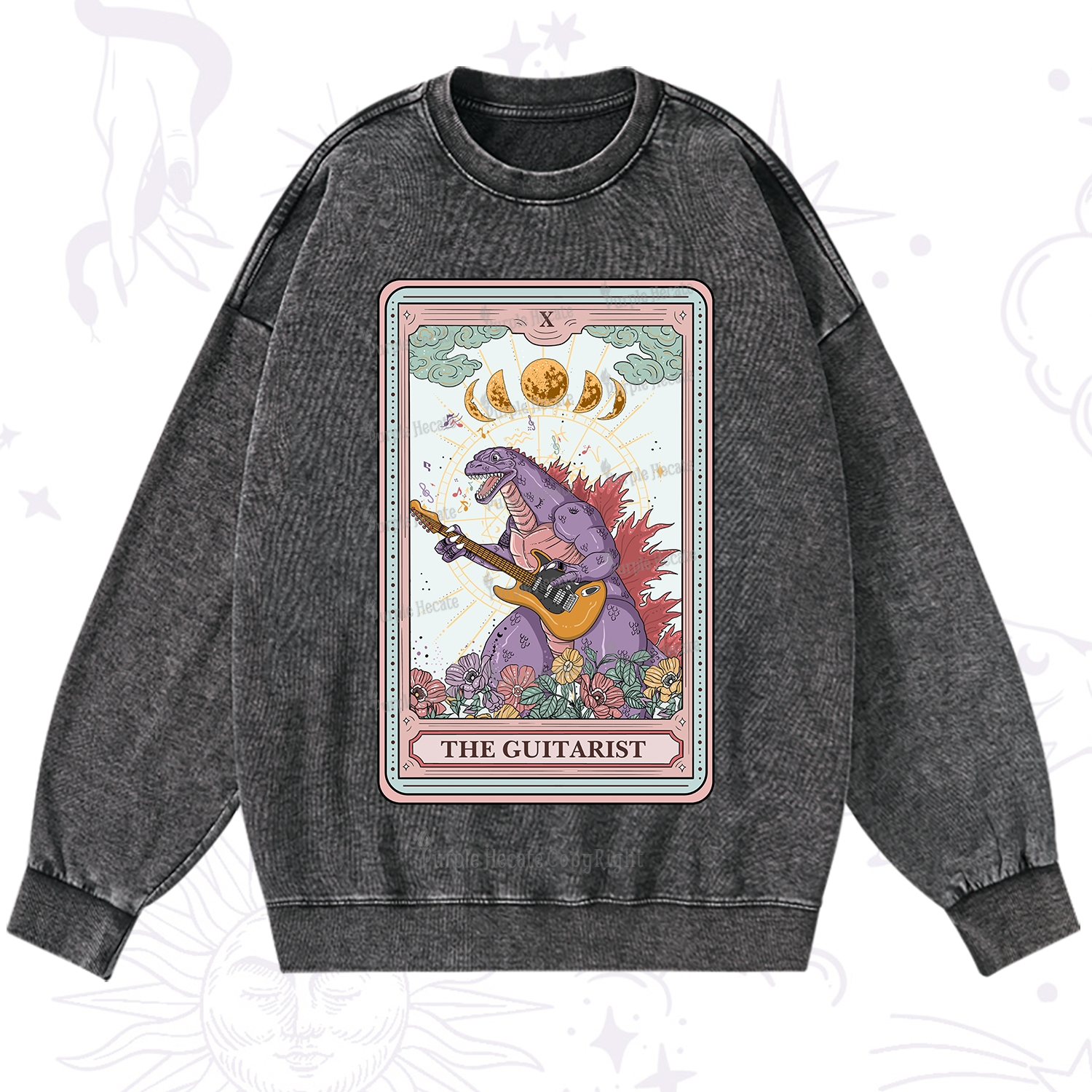Purplehecate The Guitarist Tarot Washed Sweatshirt