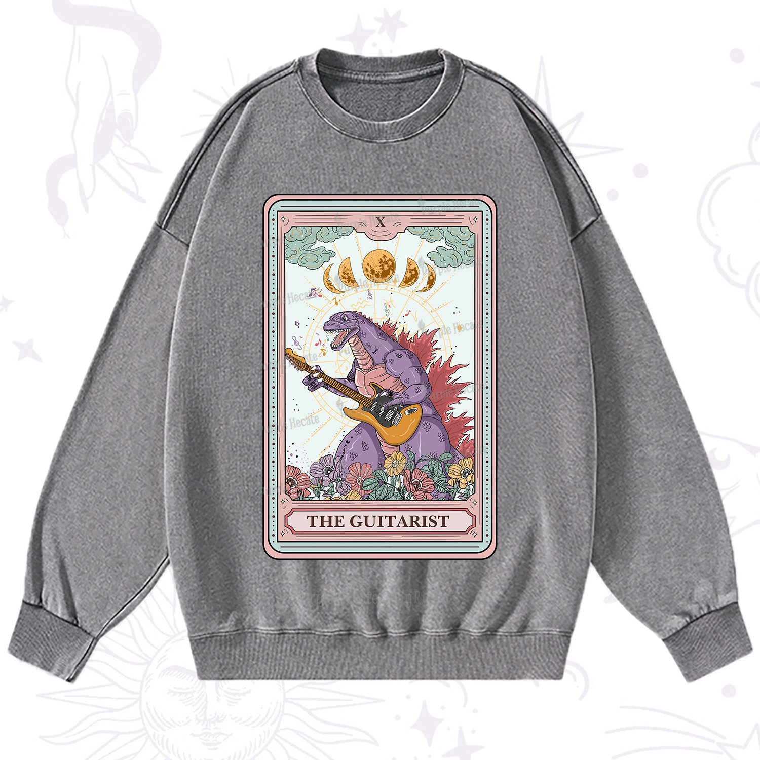Purplehecate The Guitarist Tarot Washed Sweatshirt